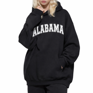 Alabama State Pride Hoodie in Black / White — lifestyle 2