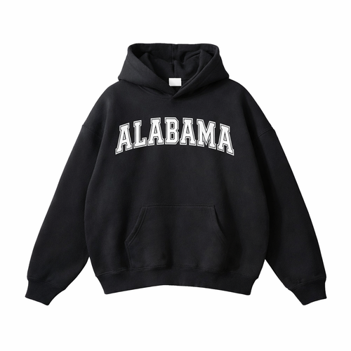 Alabama State Pride Hoodie in Black / White