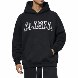 Alaska State Pride Hoodie in Black / White — lifestyle 1