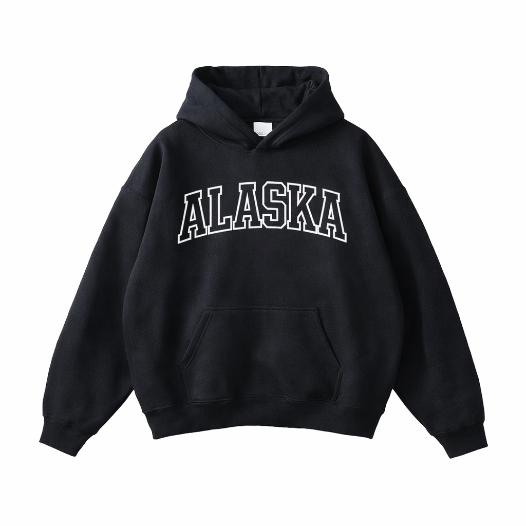 Alaska State Pride Hoodie in Black / White