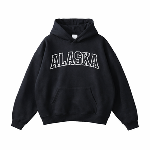 Alaska State Pride Hoodie in Black / White