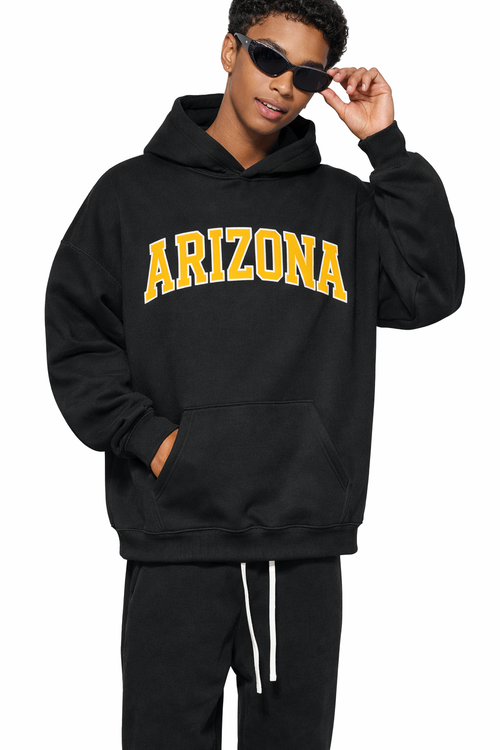 Arizona State Pride Hoodie in Black / Yellow — lifestyle 1
