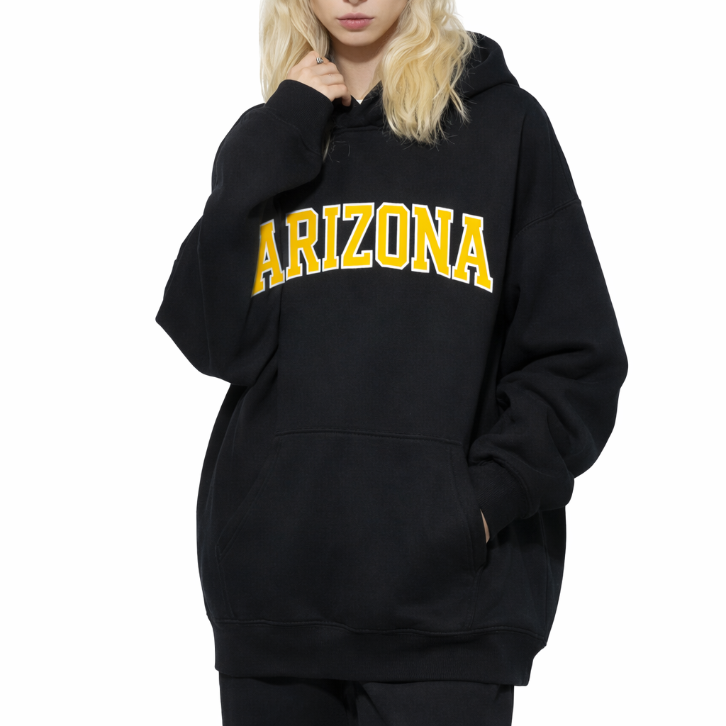 Arizona State Pride Hoodie in Black / Yellow — lifestyle 2