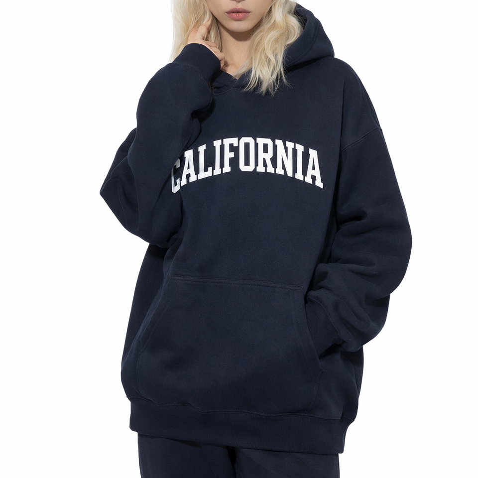 California State Pride Hoodie in Black / White — lifestyle 2