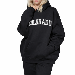 Colorado State Pride Hoodie in Black / White — lifestyle 2