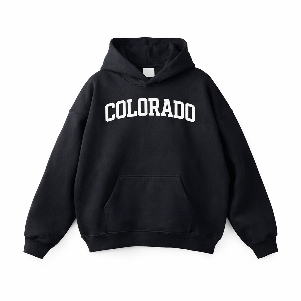 Colorado State Pride Hoodie in Black / White