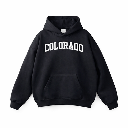 Colorado State Pride Hoodie in Black / White