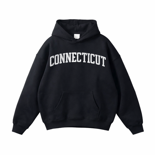 Connecticut State Pride Hoodie in Black / White