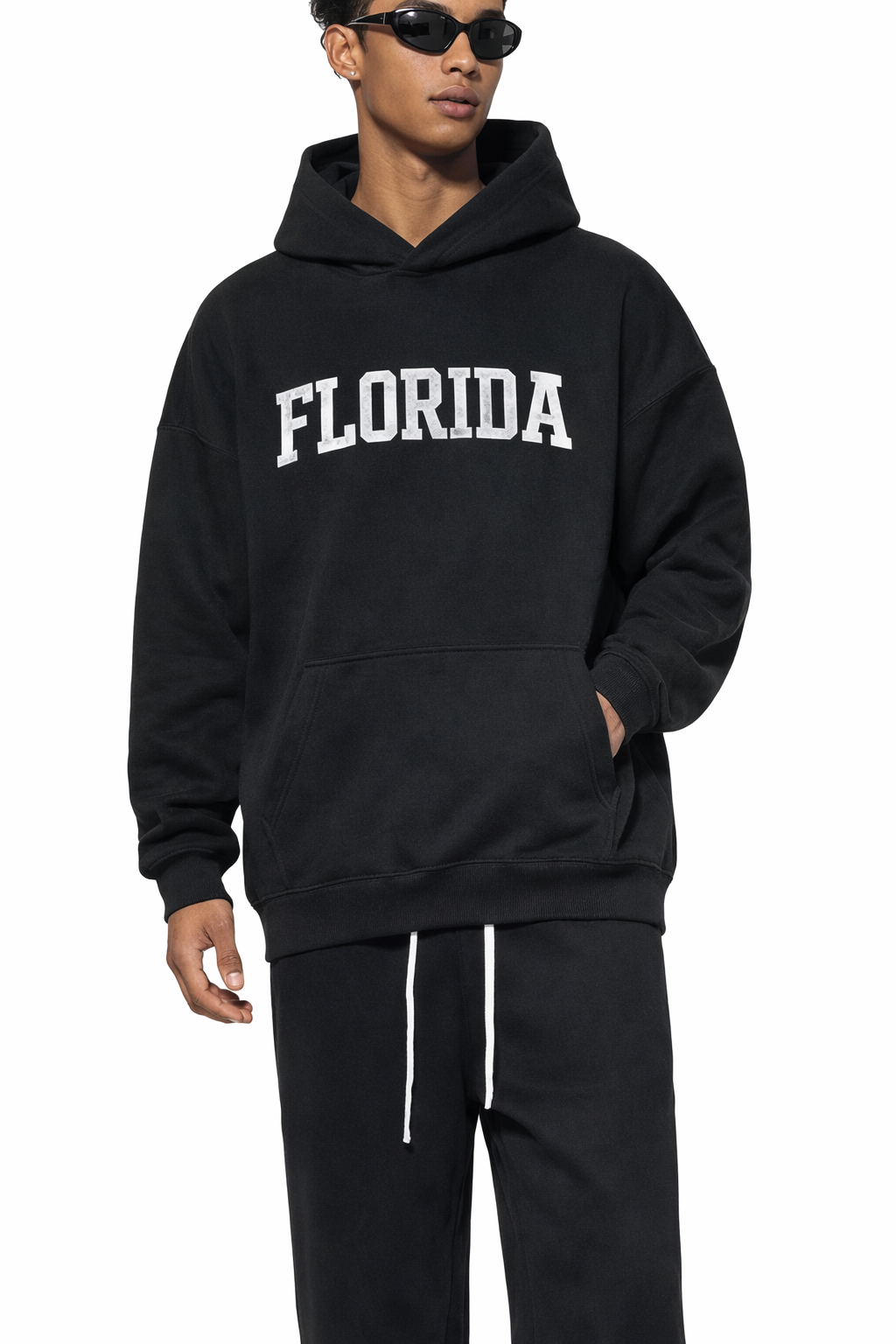 Florida State Pride Hoodie in Black / White — lifestyle 1