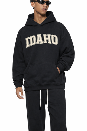 Idaho State Pride Hoodie in Black / White — lifestyle 1