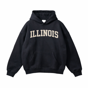 Illinois State Pride Hoodie in Black / White
