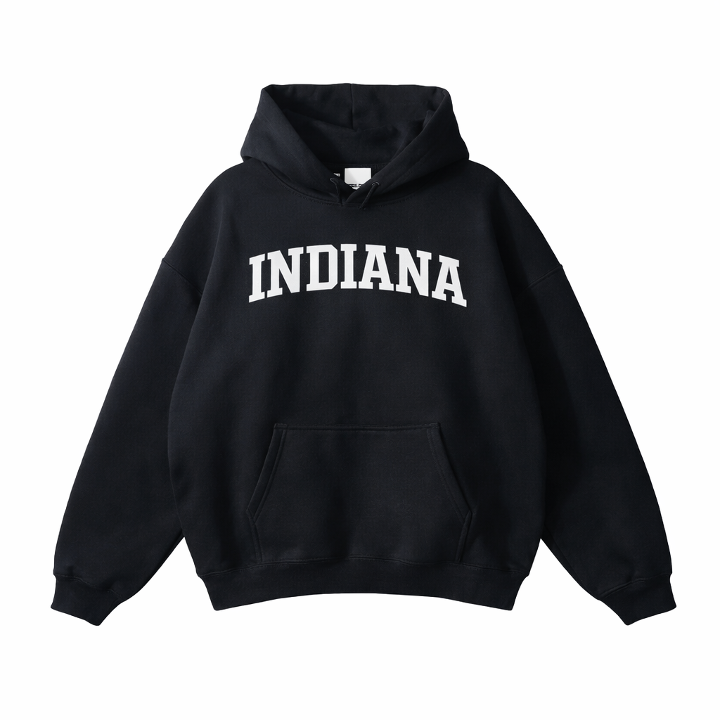 Indiana State Pride Hoodie in Black / White