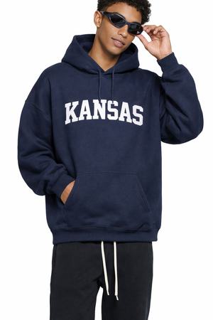 Kansas State Pride Hoodie in Black / White — lifestyle 1