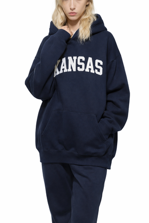 Kansas State Pride Hoodie in Black / White — lifestyle 2