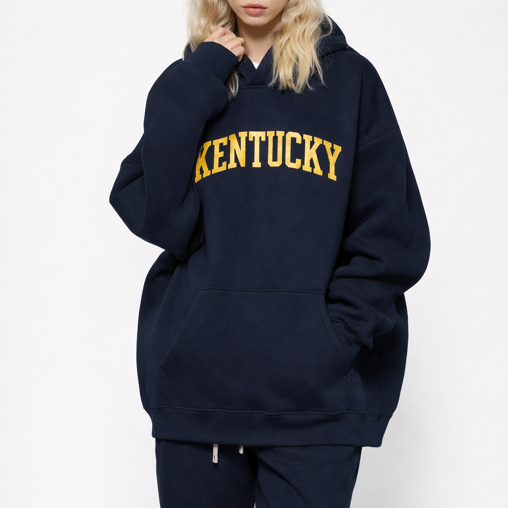 Kentucky State Pride Hoodie in Black / Cream — lifestyle 2