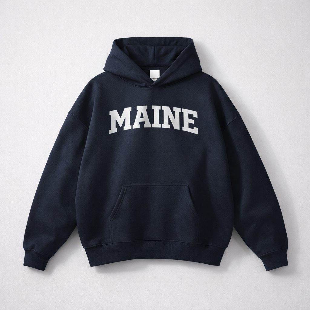 Maine State Pride Hoodie in Black / White