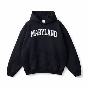 Maryland State Pride Hoodie in Black / White