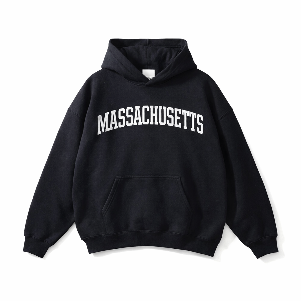 Massachusetts State Pride Hoodie in Black / White