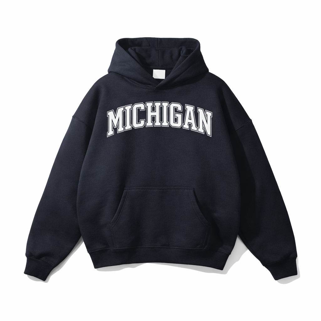 Michigan State Pride Hoodie in Black / White