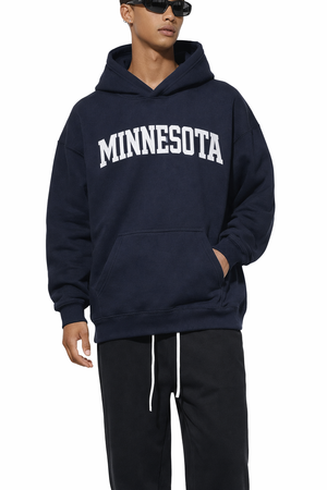 Minnesota State Pride Hoodie in Black / White — lifestyle 1