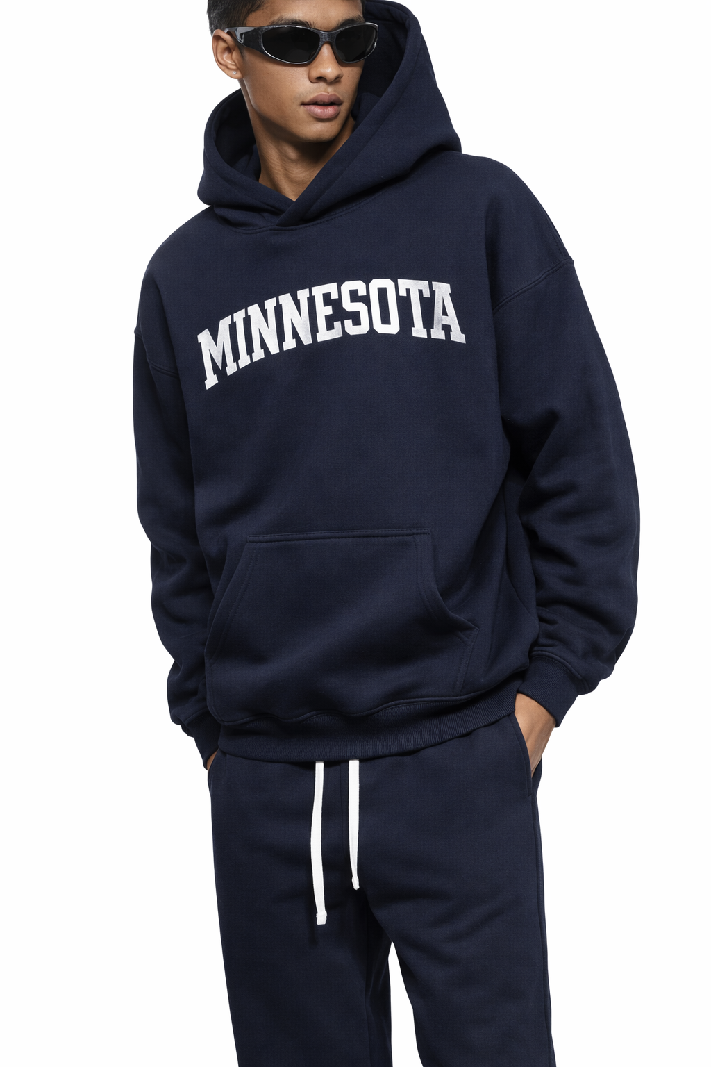 Minnesota State Pride Hoodie in Black / White — lifestyle 2