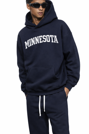 Minnesota State Pride Hoodie in Black / White — lifestyle 2
