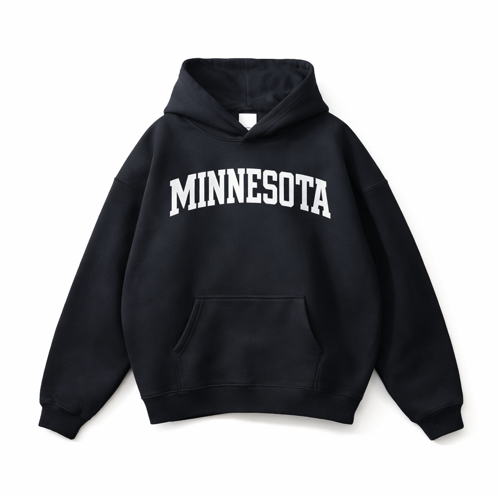 Minnesota State Pride Hoodie in Black / White