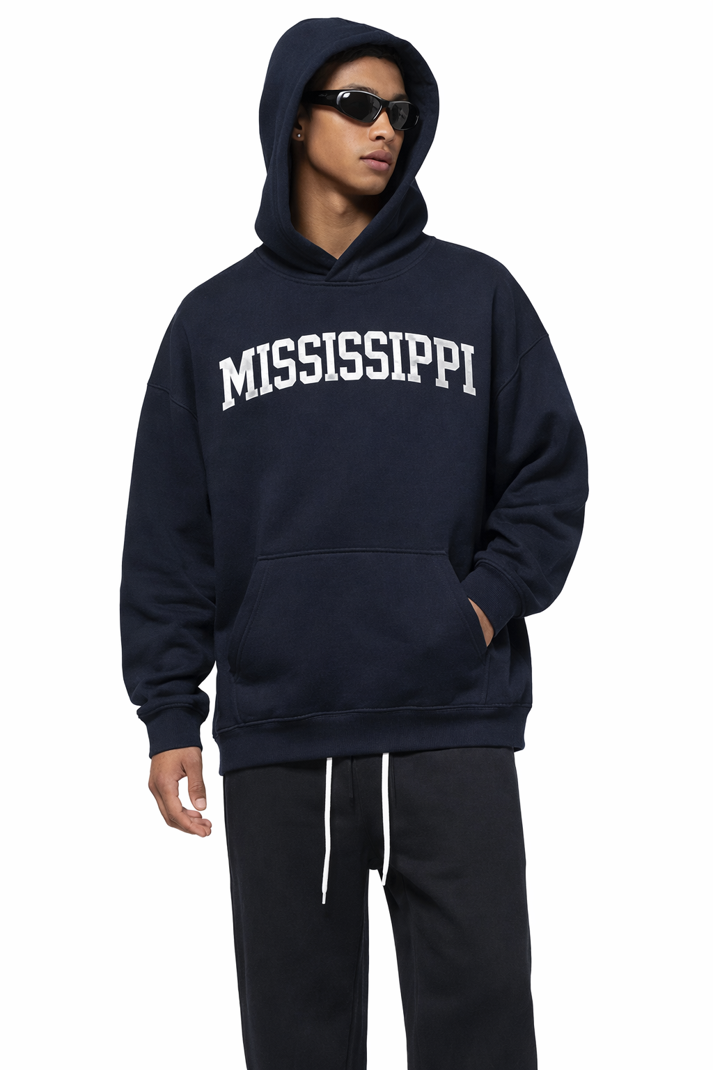 Mississippi State Pride Hoodie in Black / White — lifestyle 1