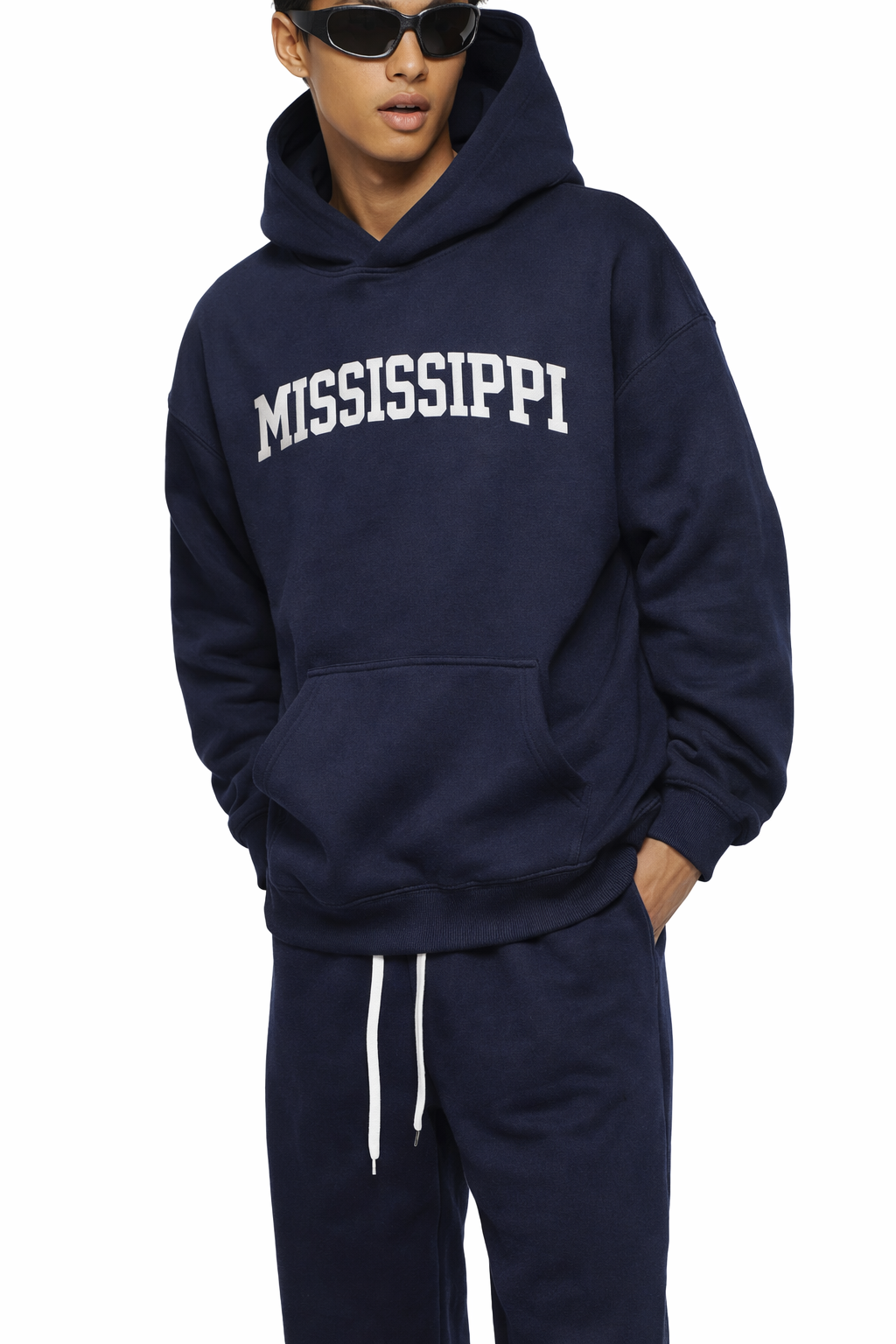 Mississippi State Pride Hoodie in Black / White — lifestyle 2