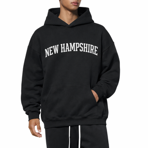 New Hampshire State Pride Hoodie in Black / White — lifestyle 1