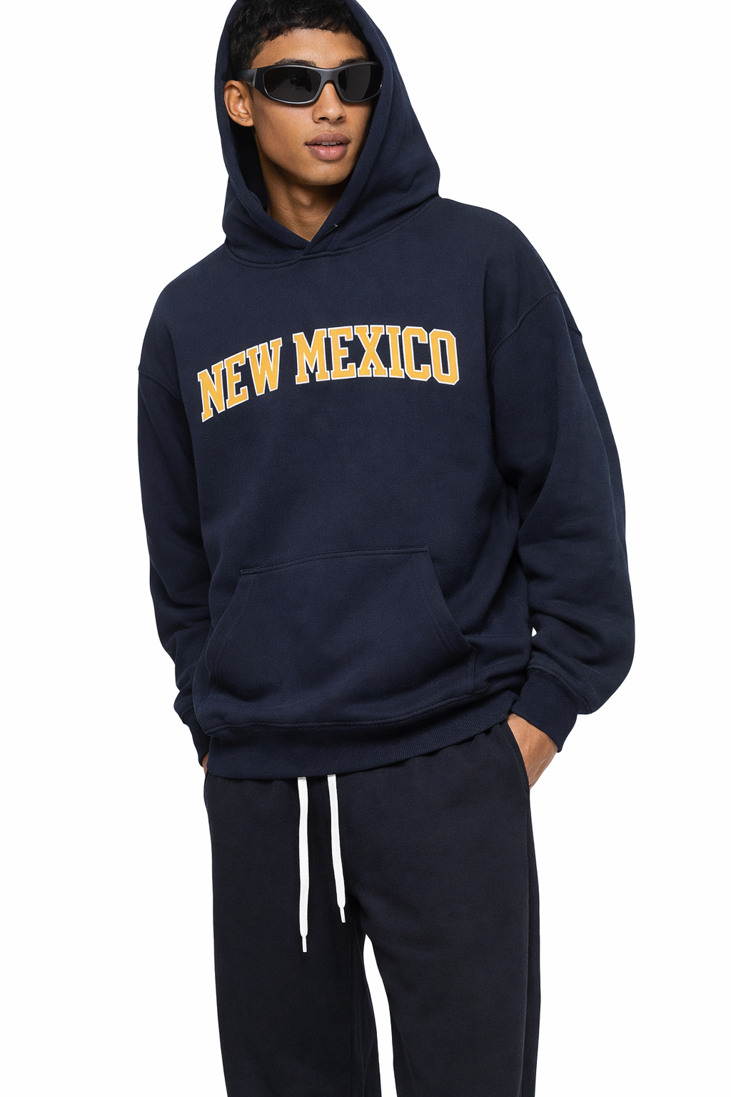 New Mexico State Pride Hoodie in Black / Yellow — lifestyle 2