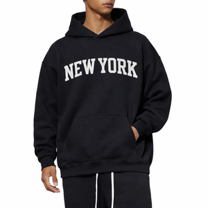 New York State Pride Hoodie in Black / White — lifestyle 1