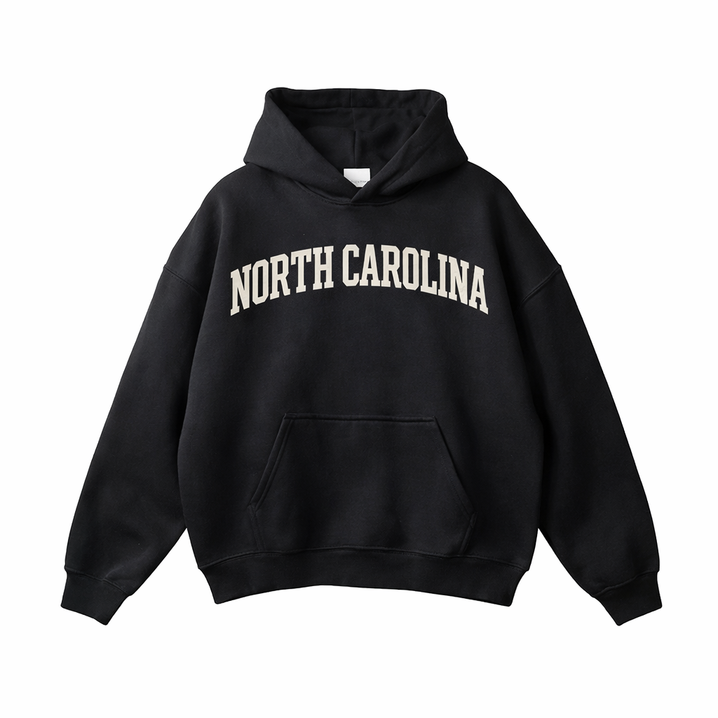 North Carolina State Pride Hoodie in Black / White