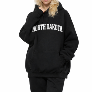 North Dakota State Pride Hoodie in Black / White — lifestyle 2