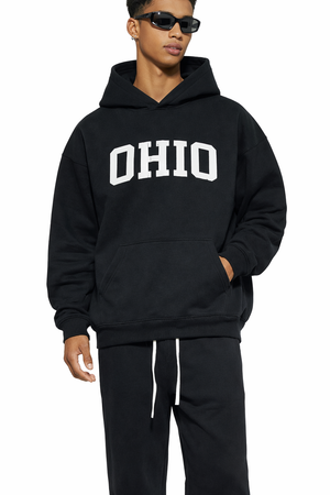 Ohio State Pride Hoodie in Black / White — lifestyle 1