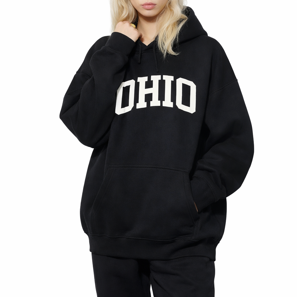 Ohio State Pride Hoodie in Black / White — lifestyle 2