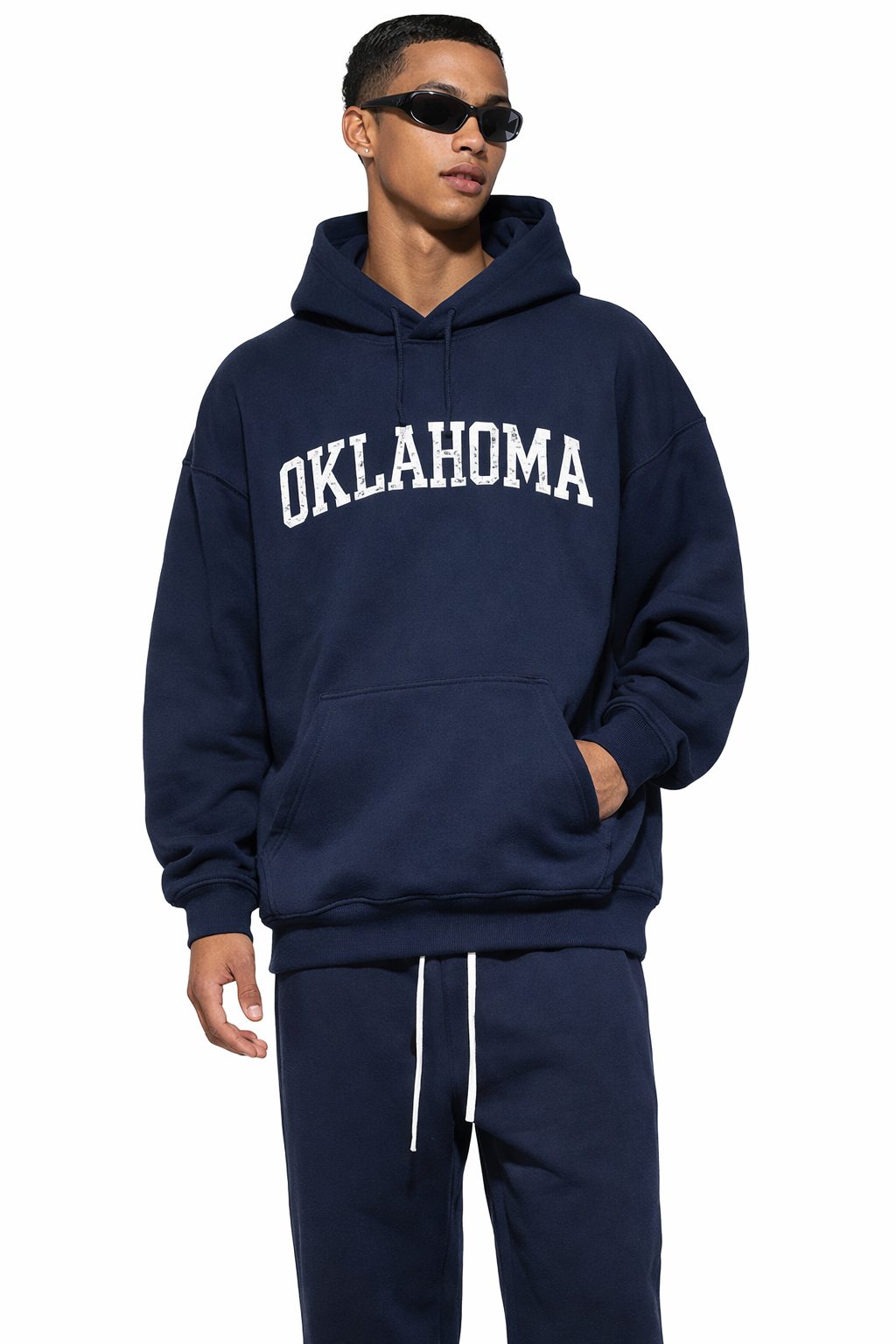 Oklahoma State Pride Hoodie in Black / White — lifestyle 1