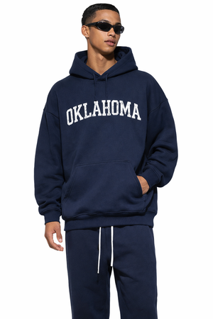 Oklahoma State Pride Hoodie in Black / White — lifestyle 1