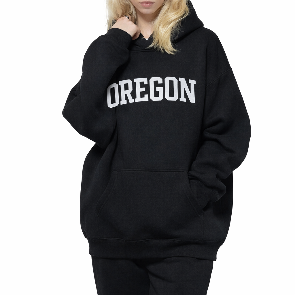 Oregon State Pride Hoodie in Black / White — lifestyle 2