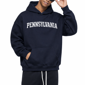 Pennsylvania State Pride Hoodie in Black / White — lifestyle 1