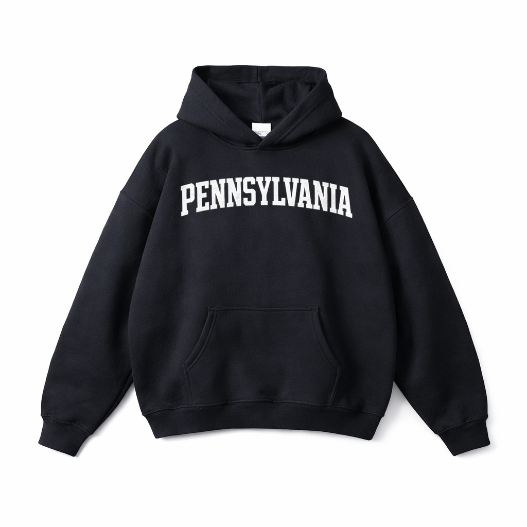 Pennsylvania State Pride Hoodie in Black / White