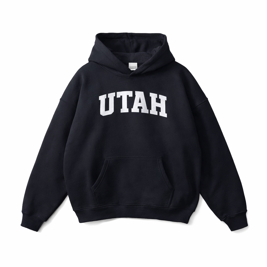 Utah State Pride Hoodie in Black / White