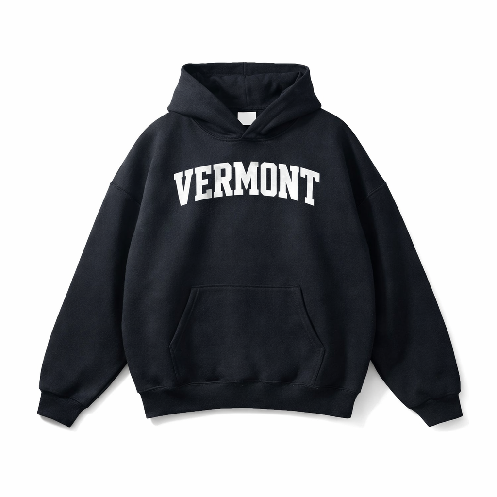Vermont State Pride Hoodie in Black / White