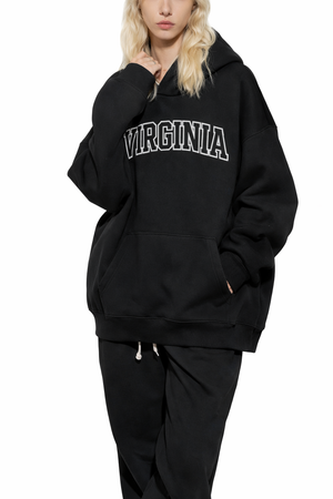 Virginia State Pride Hoodie in Black / White — lifestyle 2