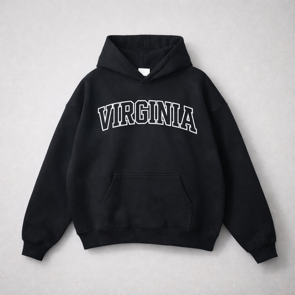 Virginia State Pride Hoodie in Black / White