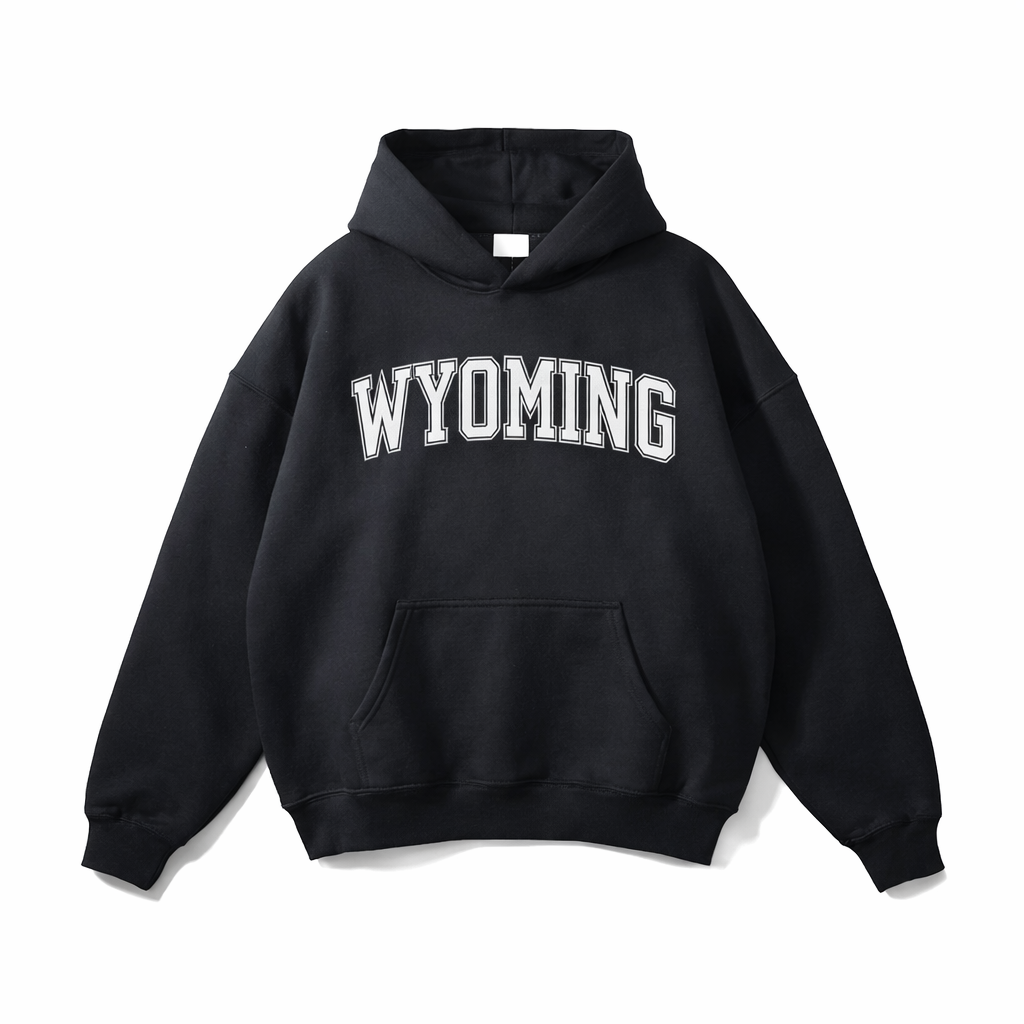 Wyoming State Pride Hoodie in Black / White