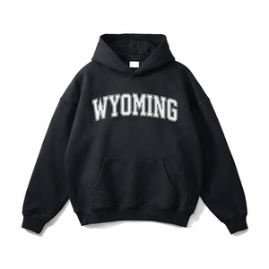 Wyoming State Pride Hoodie in Black / White