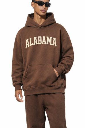Alabama State Pride Hoodie in Brown / Cream — lifestyle 1