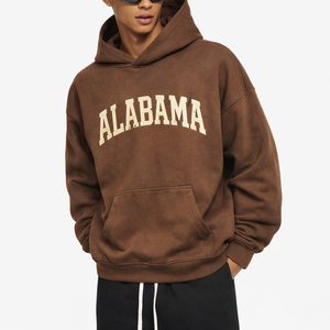 Alabama State Pride Hoodie in Brown / Cream — lifestyle 2
