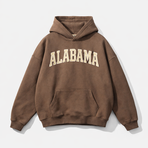 Alabama State Pride Hoodie in Brown / Cream